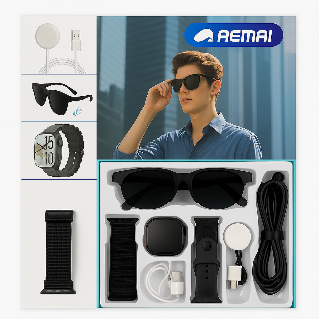 Smartwatch Ultra + Ai Sunglasses& ساعة ذكية ألترا + نظارات ذكية بالذكاء الاصطناعي